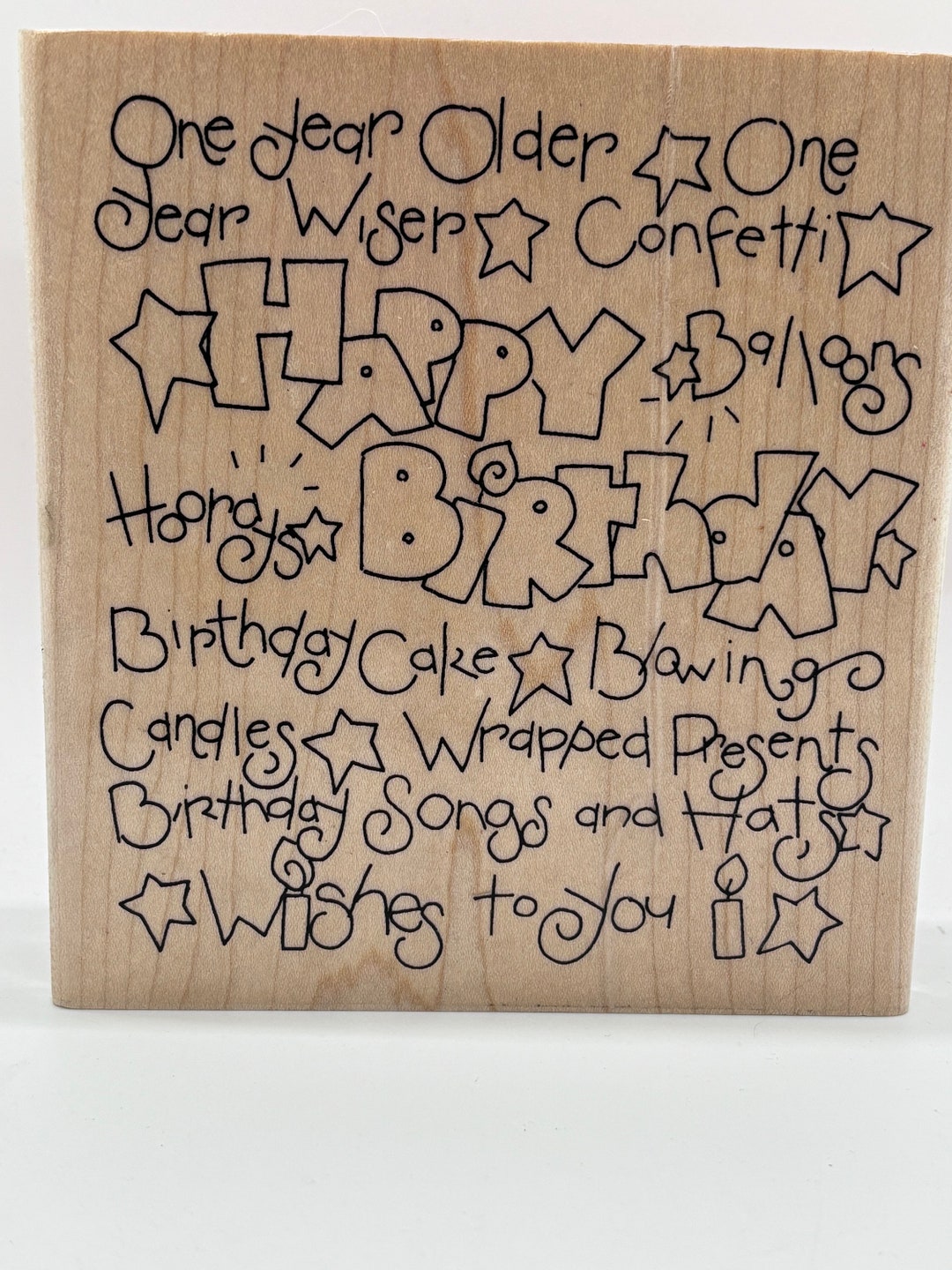 Birthday Card Verbiage Wood Mounted Rubber Stamp Vintage - Etsy