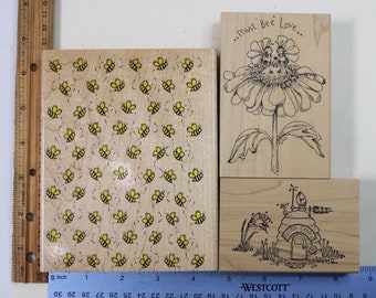 Bee’s Honey - Wood Mounted Rubber Stamps Vintage