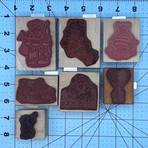 Bears Teddy Bears Wood Mounted Rubber Stamps bild 2