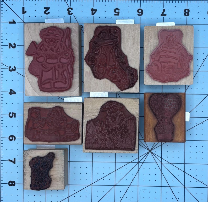 Bears Teddy Bears Wood Mounted Rubber Stamps bild 2