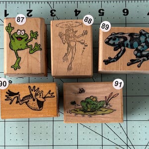 Frog Wood Mounted Rubber Stamps Vintage