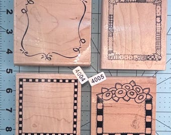 Frames Wood Mounted Rubber Stamps Vintage previously owned