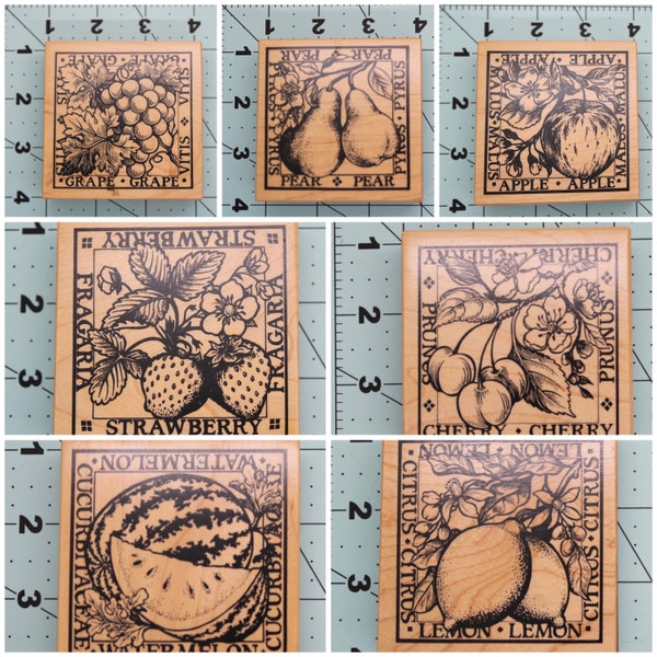 Fruit Vintage PSX - Wood Mounted Rubber Stamps