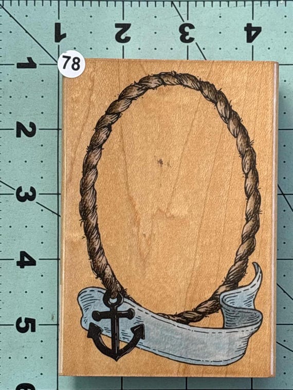 Anchor Frame Vintage Wood Mounted Rubber Stamp - Etsy Anchor With Rope Wood Mounted Stamp 4\