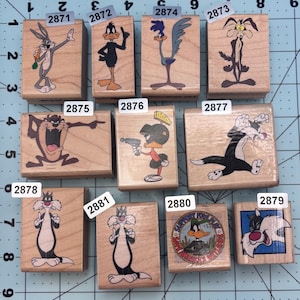 Licensed cartoon Looney Toons Vintage Wood Mounted Rubber Stamps