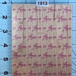 Verbiage Love Script background Vintage Wood Mounted Rubber Stamp