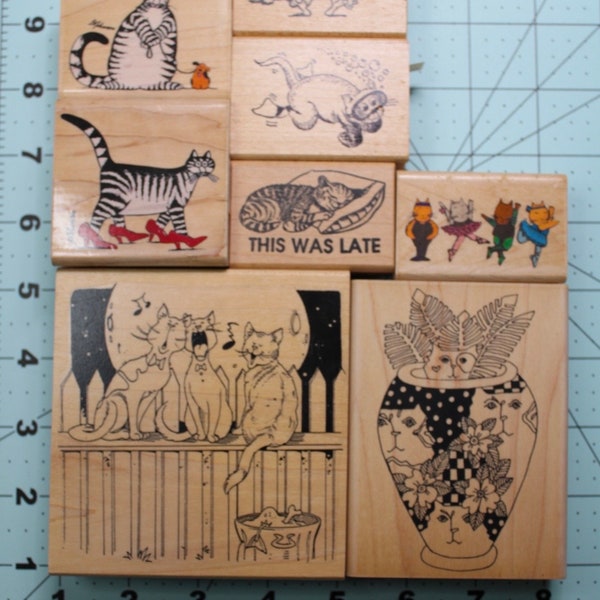 CATS  - Rubber Stamps - Vintage