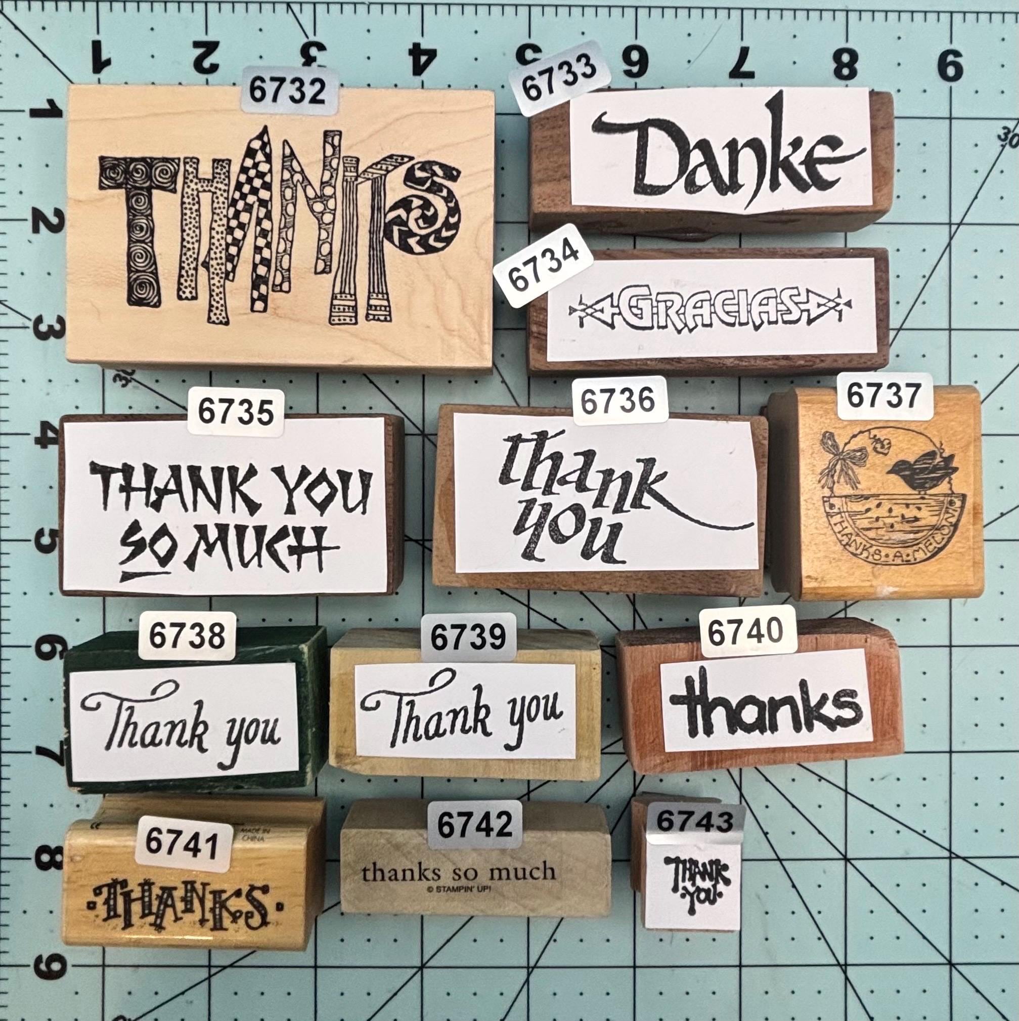 Verbiage Thank You Card Sentiments Vintage Wood Mounted Rubber Stamps ...