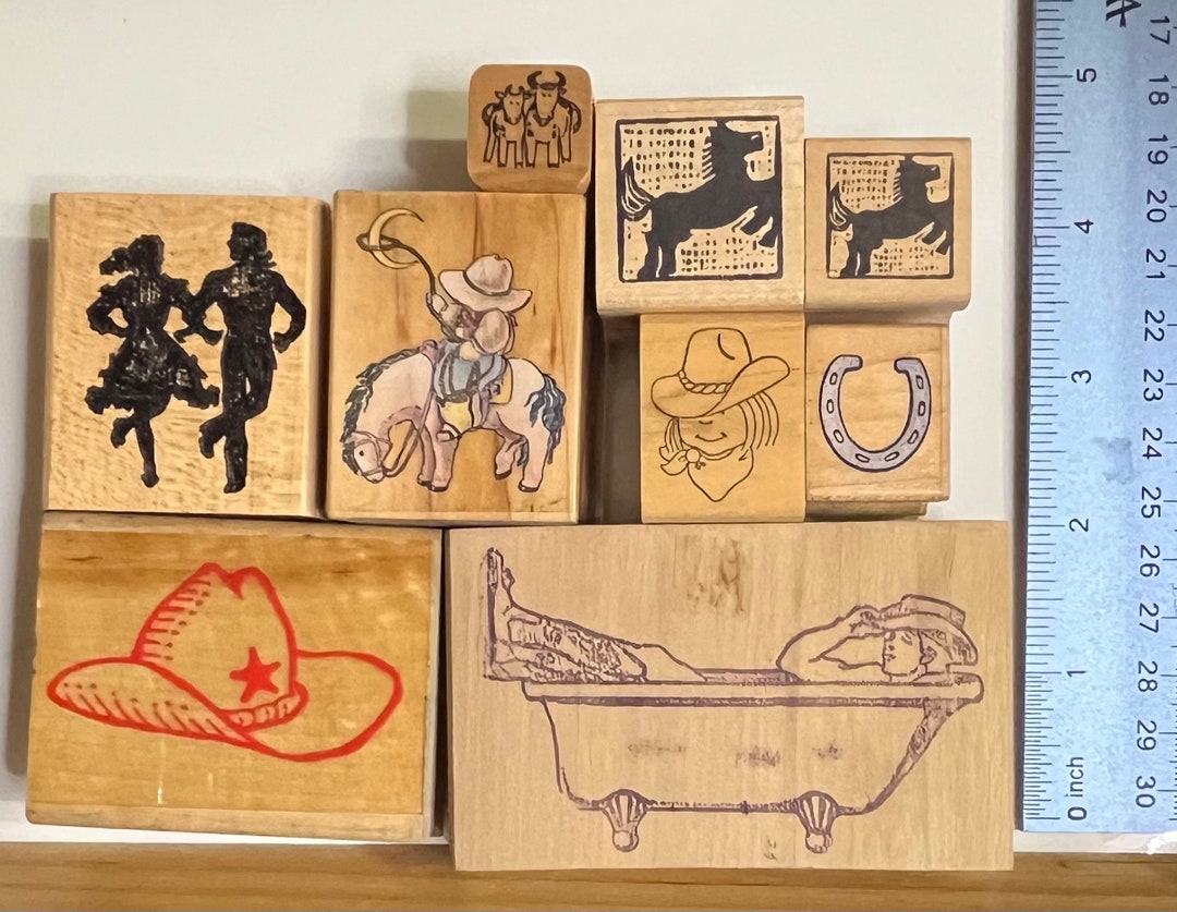 Western/cowboy Rubber Stamps Etsy