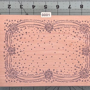 Texture Large Card Size Wood Mounted Rubber Stamp Vintage