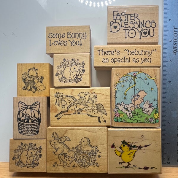 EASTER  - Wood Mounted Rubber Stamps