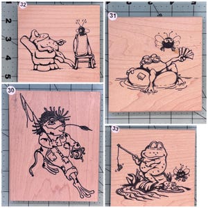 Frog Vintage Wood Mounted Rubber Stamps
