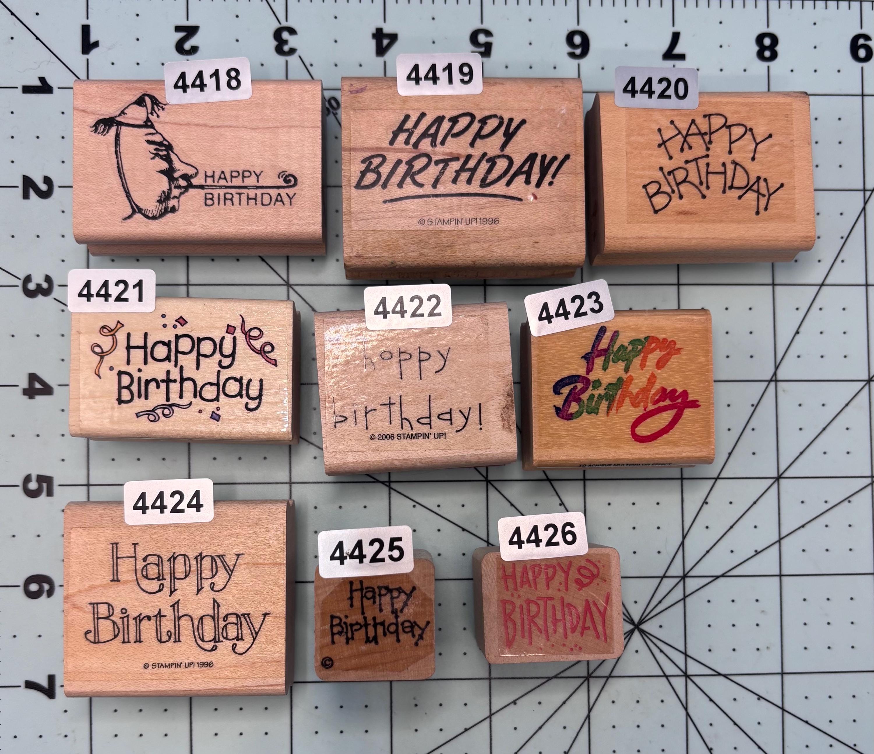 Verbiage Birthday Happy Birthday Wood Mounted Rubber Stamps Previously ...