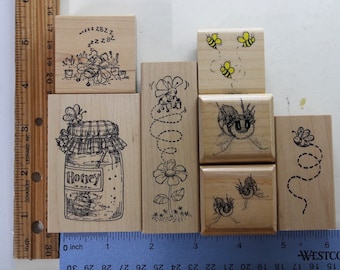 Bee’s Honey - Wood Mounted Rubber Stamps Vintage