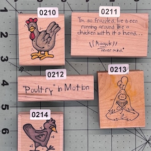 Chicken Vintage Wood Mounted Rubber Stamp