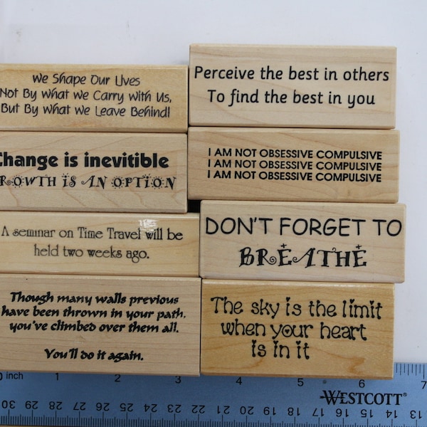 Verbiage - Wood Mounted Rubber Stamps - Vintage