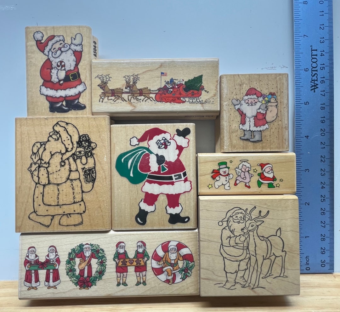 CHRISTMAS Santa rubber Stamps Etsy