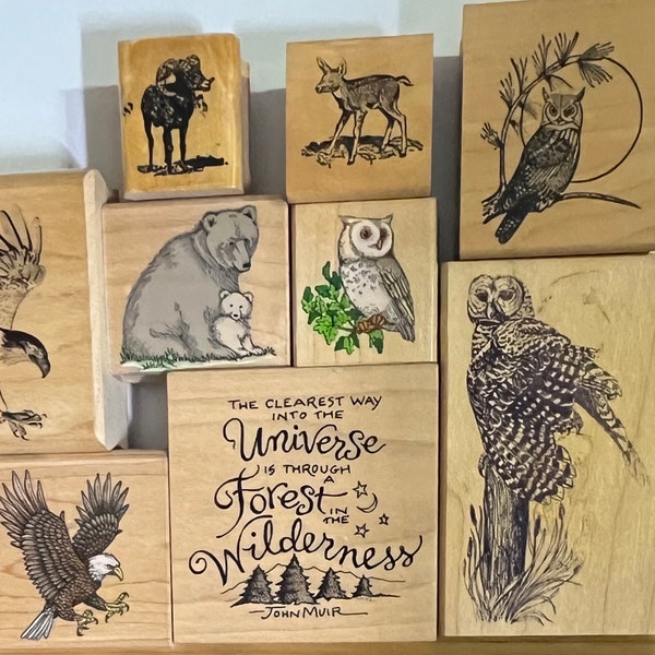 Owls / Eagles / Bear / Deer/ Ram - Rubber Stamps