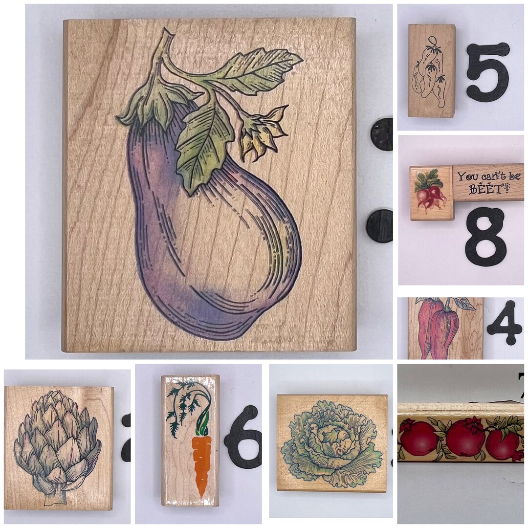 Vegetable Rubber Stamps Etsy