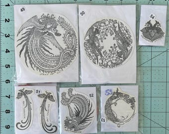 Unmounted Birds Asian Rubber Stamps Rare Vintage hook and loop backed