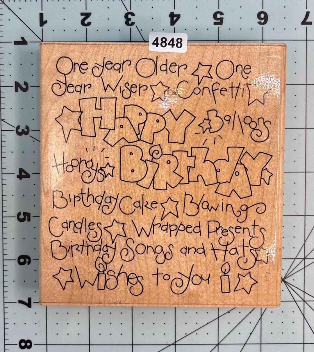 Birthday Card Verbiage Wood Mounted Rubber Stamp Vintage - Etsy