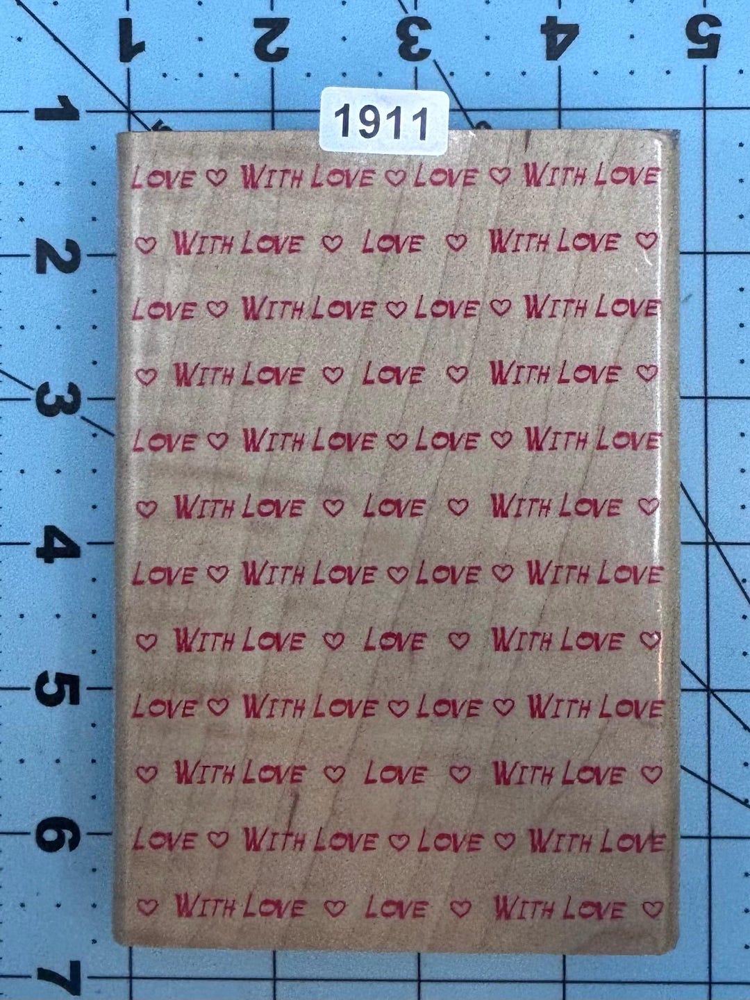 Verbiage Love With Love Script Background Vintage Wood Mounted Rubber ...