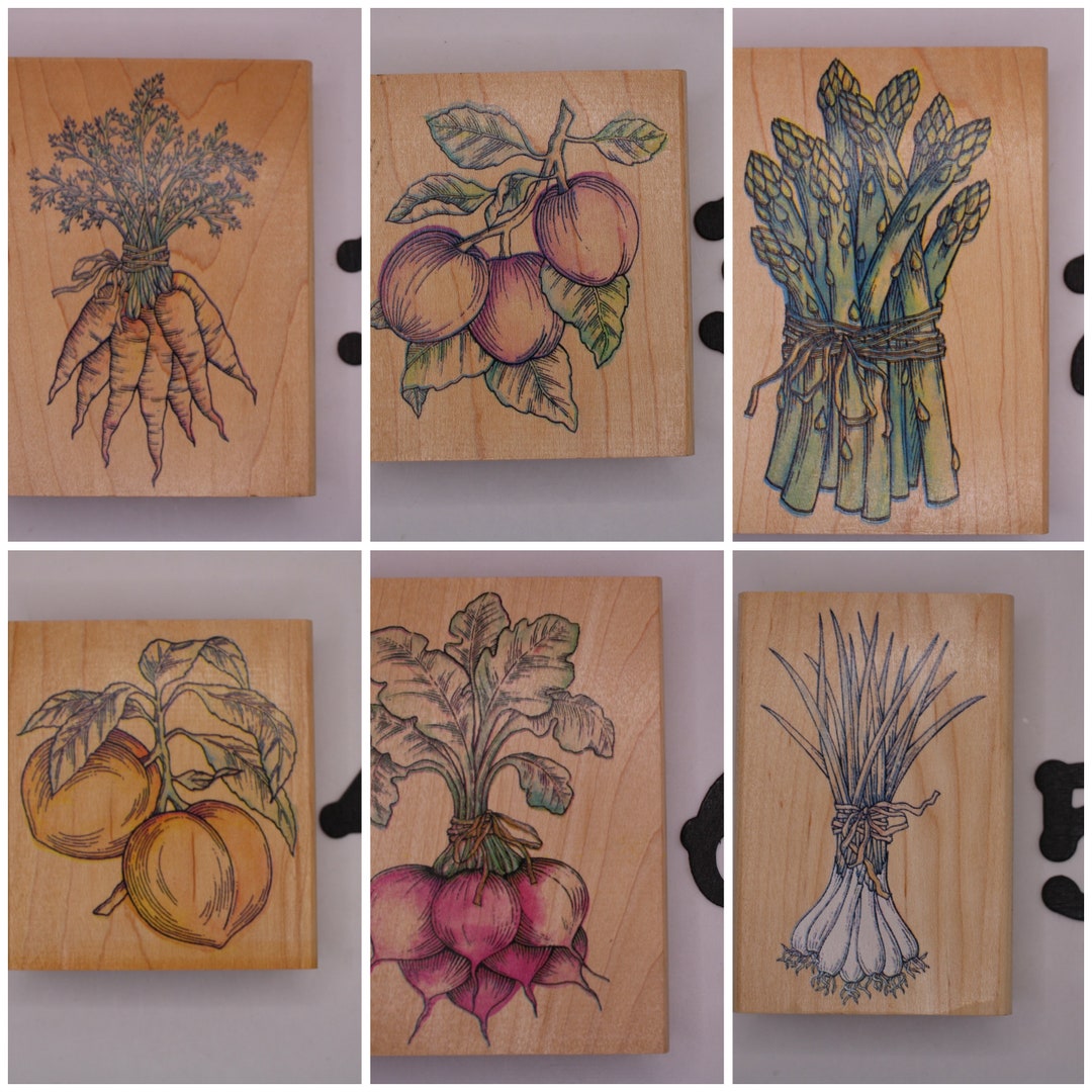 Vegetable Rubber Stamps Etsy