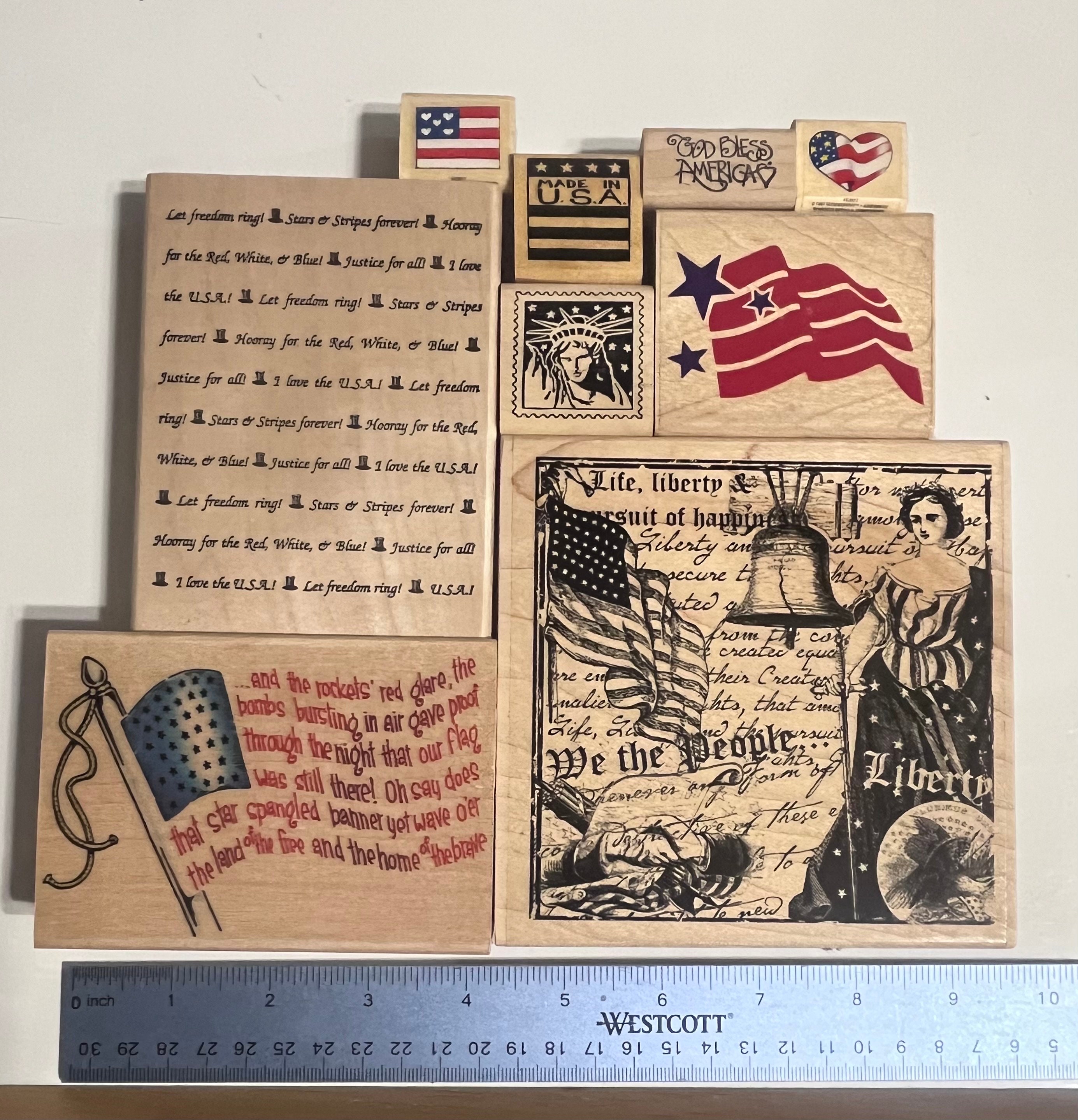 Stampin' Up Scrapbook Stamps USA Flag Eagle Statue of Liberty NEW