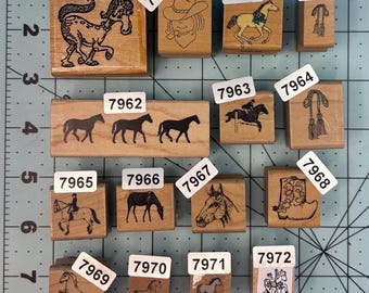 Horse Wood Mounted Rubber Stamps Vintage