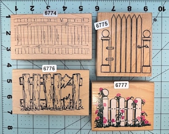 Gates Fence Wood Mounted Rubber Stamps previously owned