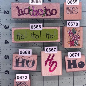 Christmas Verbiage Vintage Wood Mounted Rubber Stamps