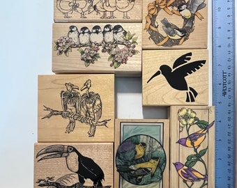 BIRDS  - Wood Mounted Rubber Stamps