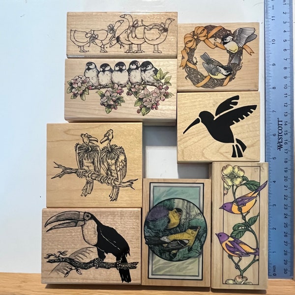 BIRDS  - Wood Mounted Rubber Stamps