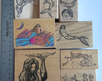 MERMAID - Wood Mounted Rubber Stamps