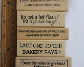 Verbiage - Wood Mounted Rubber Stamps - Vintage