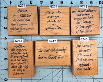 Verbiage Inspiration Wood Mounted Rubber Stamps Vintage