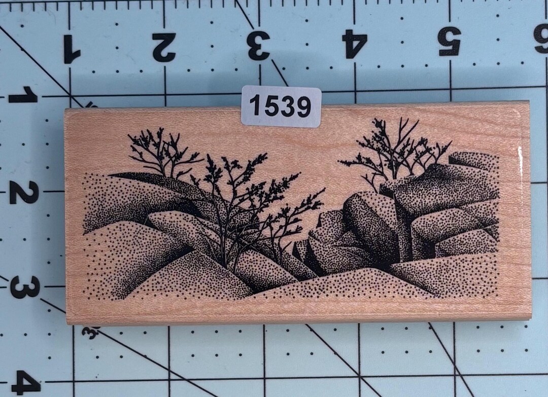Rustic Stamps Landscape Wood Mounted Rubber Stamp Vintage - Etsy
