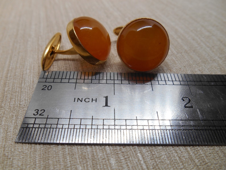Made in USSR Soviet Vintage Baltic amber Cufflinks in gilding
