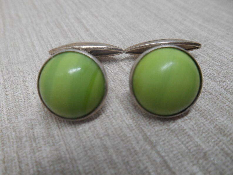 USSR Vintage cuff links sterling silver 875 Soviet stones cufflinks image 9
