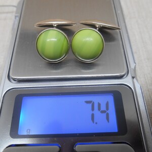 USSR Vintage cuff links sterling silver 875 Soviet stones cufflinks image 10