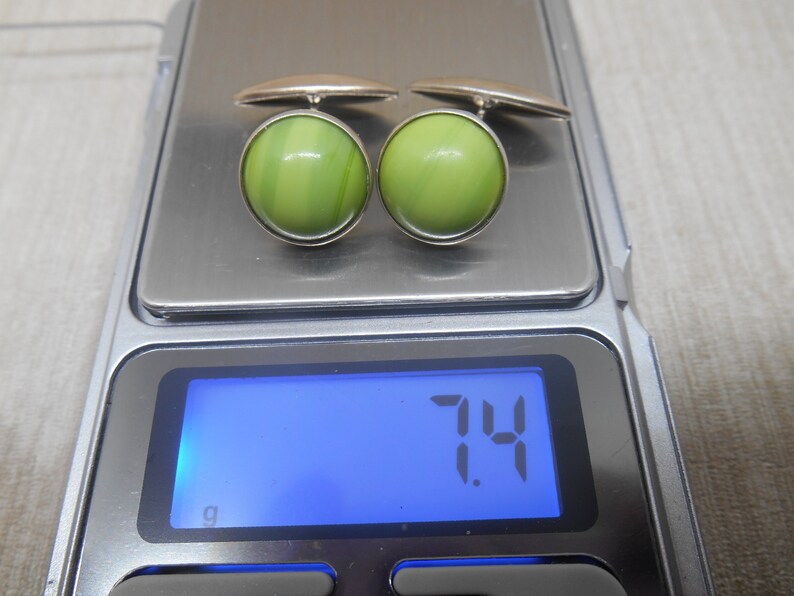 USSR Vintage cuff links sterling silver 875 Soviet stones cufflinks image 10