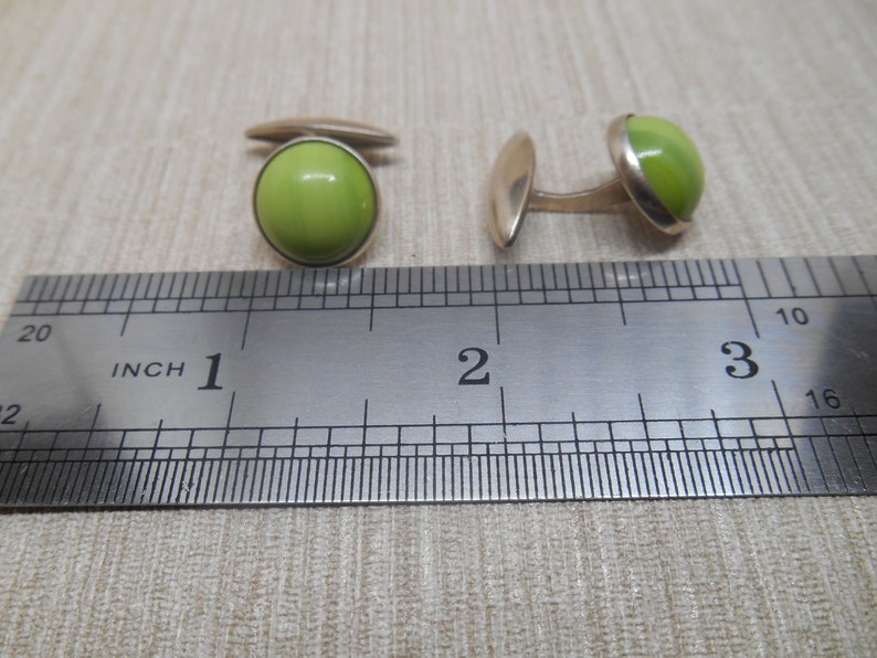 USSR Vintage cuff links sterling silver 875 Soviet stones cufflinks image 7