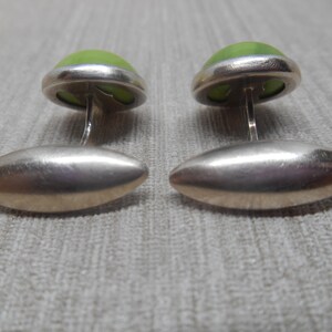 USSR Vintage cuff links sterling silver 875 Soviet stones cufflinks image 4