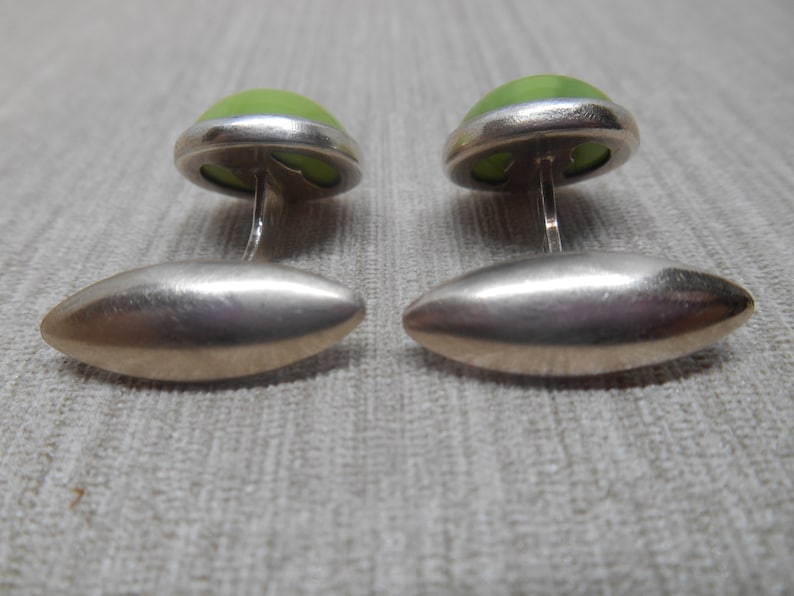 USSR Vintage cuff links sterling silver 875 Soviet stones cufflinks image 4