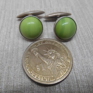 USSR Vintage cuff links sterling silver 875 Soviet stones cufflinks image 6