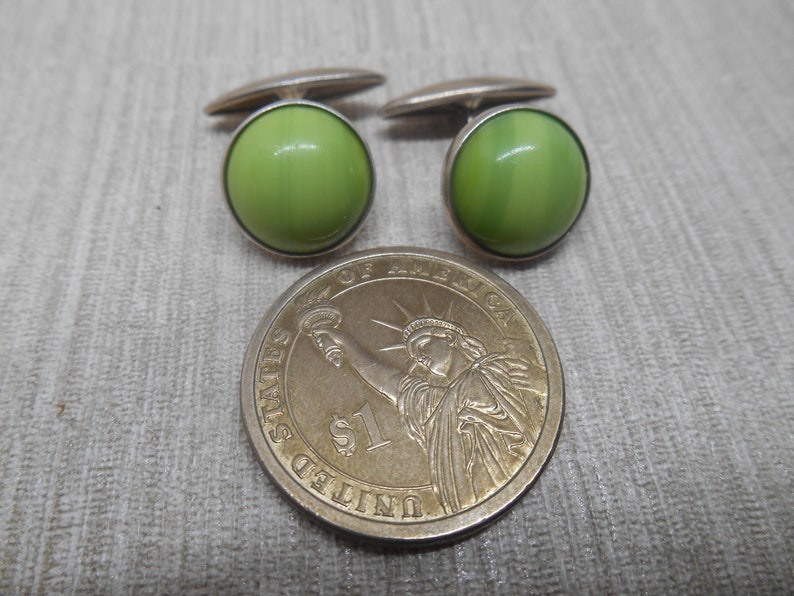 USSR Vintage cuff links sterling silver 875 Soviet stones cufflinks image 6