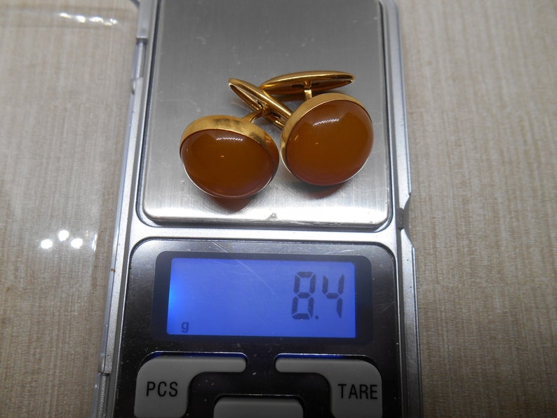 Made in USSR Soviet Vintage Baltic amber Cufflinks in gilding