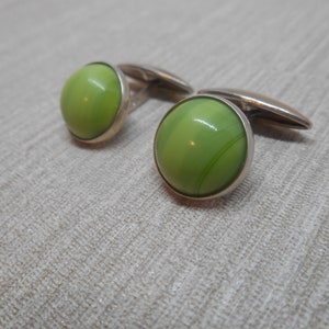 USSR Vintage cuff links sterling silver 875 Soviet stones cufflinks image 3