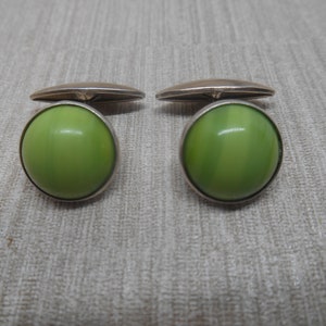 USSR Vintage cuff links sterling silver 875 Soviet stones cufflinks image 1