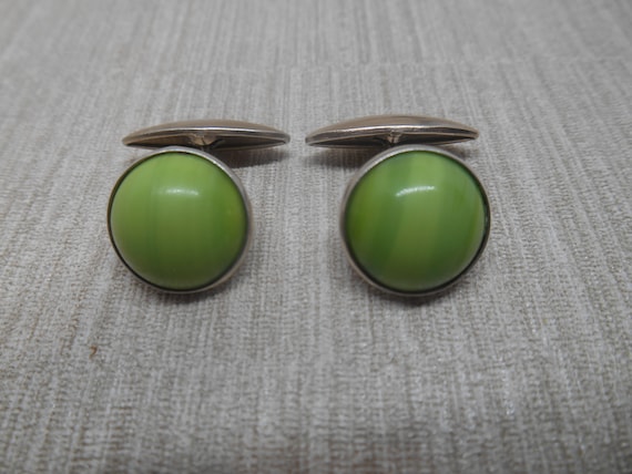 USSR Vintage cuff links sterling silver 875 Soviet  stones cufflinks
